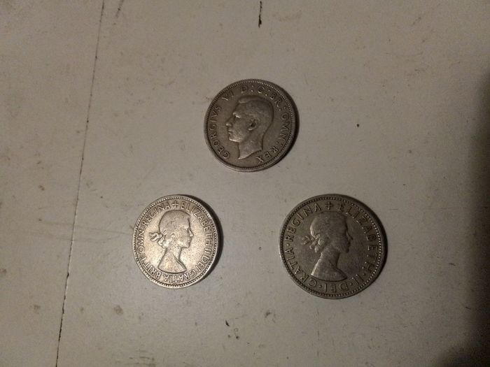 3.UK Two Shilling Coins.