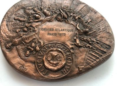 Rare 1975 The Congres Atlantique Copper Medal