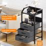 Bedside Table with 3 Fabric Drawers and Open Shelf Image 5