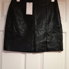 Stradivarius faux leather mini skirt