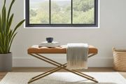 Metal-Framed Velvet Bench 120x40cm  Modern X-Frame Accent