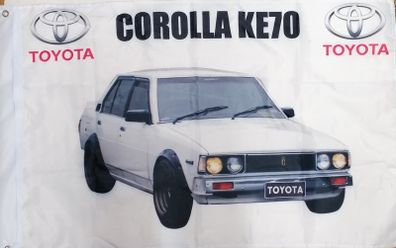 Toyota Corolla KE70 white Flag.