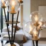 New Large Marble and Brass Triple Globe Table Lamp Image 3