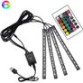 Interior Car LED Light Strip Music Sound-activated and Remote Control 4 in1 Waterproof Light Bar RGB Car Atmosphere Lights Image 2