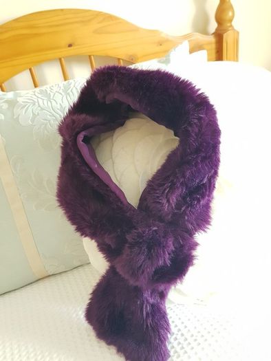 Deep Purple Fur Scarf