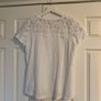 White V Neck Lace T-Shirt Image 7