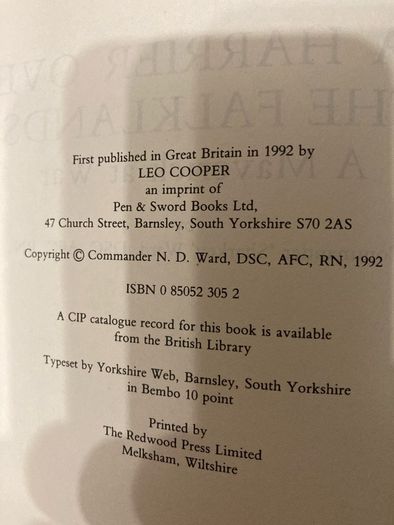 War book: 'Sea Harrier Over The Falklands'