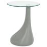 Coffee Tables 2 pcs with Round Glass Top High Gloss Grey Image 6