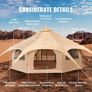 Canvas Tent, 4 Seasons 5 m/16.4 ft Bell Tent, Canvas Tent for Camping with Stove Jack, Breathable Yurt Tent for up to 8 People Image 3