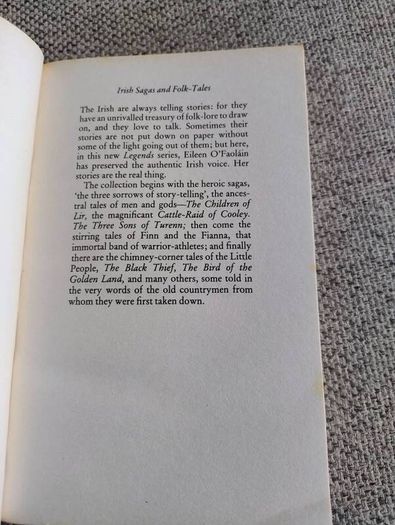 Irish Sagas and Folktales by Eileen O Faolain in good condition with some signs of wear on the cover see photos FREE STANDARD POSTAGE INCLUDED