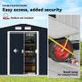 9 x 6FT Metal Shed Roofed Garden Shed Outdoor Storage Shed with Foundation Ventilation & Doors, Dark Grey Image 5