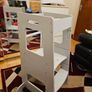 KiddyMoon Toddler Learning Tower, Montessori Kitchen Step Stool, Height Adjustable (3 Levels), Safety Rail, Light Grey Image 10