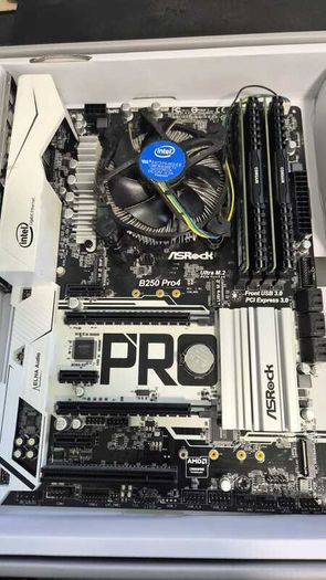 ASRock B250 Pro4 ATX Motherboard + Intel i5-6400 (optional RAM available)