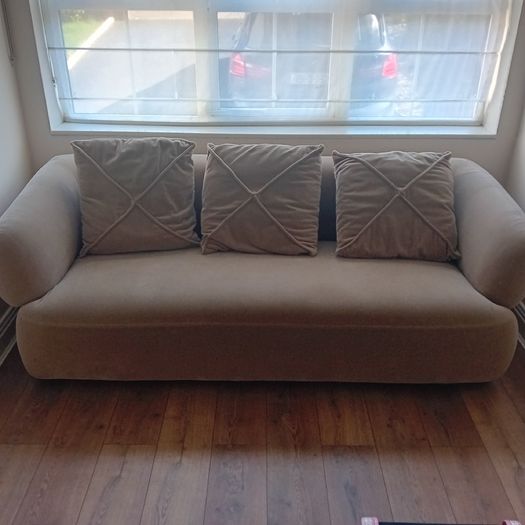 Taupe 3 seater fabric sofa