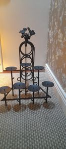 Wrought iron Metal Pillar Candle Holder and Wine Rack