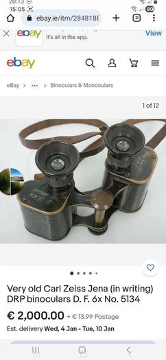 Vintage World War ll Carl Zeiss German Binoculars