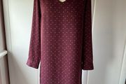 dress Tommy Hilfiger v neck long sleeve tunic size dress burgundy medium