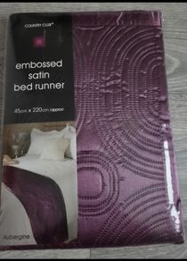 Embossed Satin Bed Runner