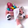Handmade Crochet Bunny Basket Easter Gift Organizer No Contents Image 7