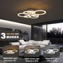 Ceiling Lights Living Room,72W 80cm LED Aryli Modern Ceiling Lighting with Remote Control,Dimmable 2800-7000K,6 Ring Chandelier for Living Room,Bedroom,Bathroom,Kitchen Image 6