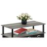 Coffee Table, 3-Tier Modern Coffee Table with Shelves and Storage Bins, Easy Assembly Side Table with Open Shelf, for Living Room, Bedroom, Home Office, French Oak Image 5