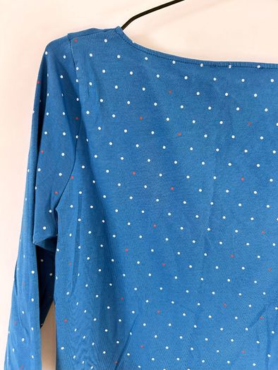 MARKS & SPENCER Ladies Blue Sleeved Polka Dot Top