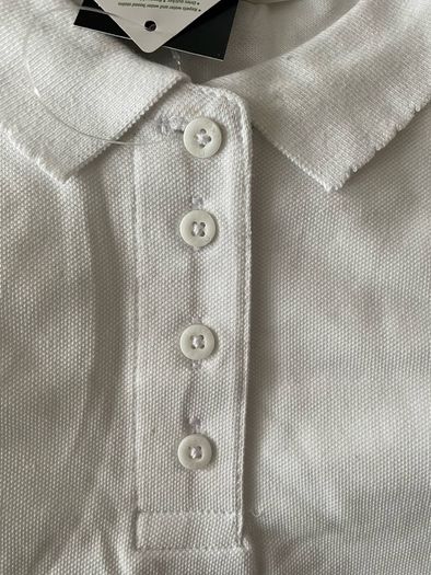 Next girls white polo shirts long sleeve 2 pack age 10 to 11 years - New