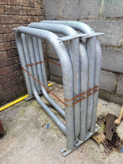 galvanised bike rack hoop bridges.