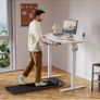 Electric Standing Desk, 100 x 60 cm, White Height Adjustable Desk, 2 Hooks, 4 Memory Heights, 72-118cm, Splice Board, Ergonomic Sit Stand Computer Desk for Home Office Image 9