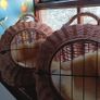 Large pet bed / carrier, 2 in 1, wicker+ sheepskin Image 2