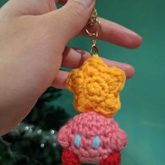 Crochet kirby keyring