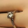 White Gold Moissanite Solitaire Ring with Accents Image 9