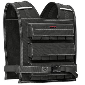 15KG Adjustable Weighted Vest, Running Weight Vest, with 30 Metal Weights, Reflective Strips, for Running, Exercise