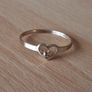 Yellow 9ct gold love heart ring with diamond size I Image 4