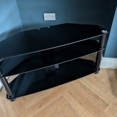 Glass Black 3 Tier TV Unit