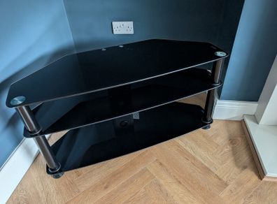 Glass Black 3 Tier TV Unit