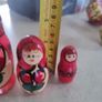 Matryoshka Matryoshka Matryoshka Babushka 3 Piece Russian Doll Old Vintage Wooden Dolls Image 5