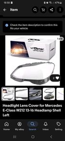 Mercedes e class headlight shell