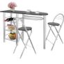 Bar Table with 2 Bar Stools, Dining Table, Folding Bar Stools Image 2