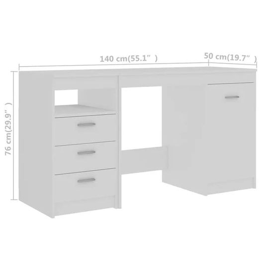 Desk with Cabinet Artisan Oak Engineered Wood