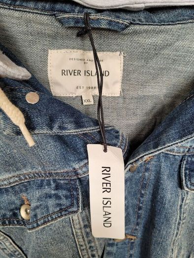 Brand New River Island Mens Hooded Denim Jacket - Size XXL