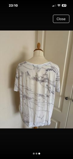 Yaya white grey viscose top size 10-12