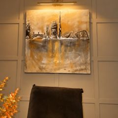 Dublin skyline abstract canvas painting