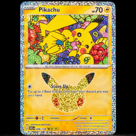 Pikachu 048/128 Holo Rare 26/30 30th Celebration Anniversary Pokemon Card