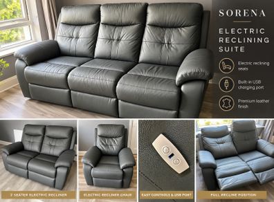 Quick sale Sorena Leather Electric Suite