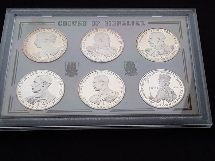 Rare 1993 Crowns of Gibraltar .925 Sterling Silver Proof 6-Coin Set