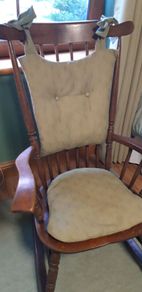 Dutch Oak Rocking Chair with Cushions