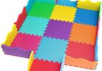 Foam Play Mat with Borders 25 Pieces 31.5 x 31.5cm 1.4cm Extra Thick Multi Coloured and Interlocking Floor Tiles (FREE POSTAGE)