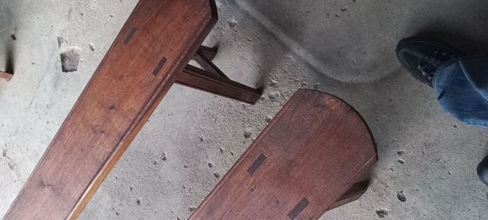 Benches Set of Two Solid Oak Antique