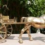 Horse Pulling a Carriage - Sculpture - figurine - statue - Vintage Solid Brass Image 2